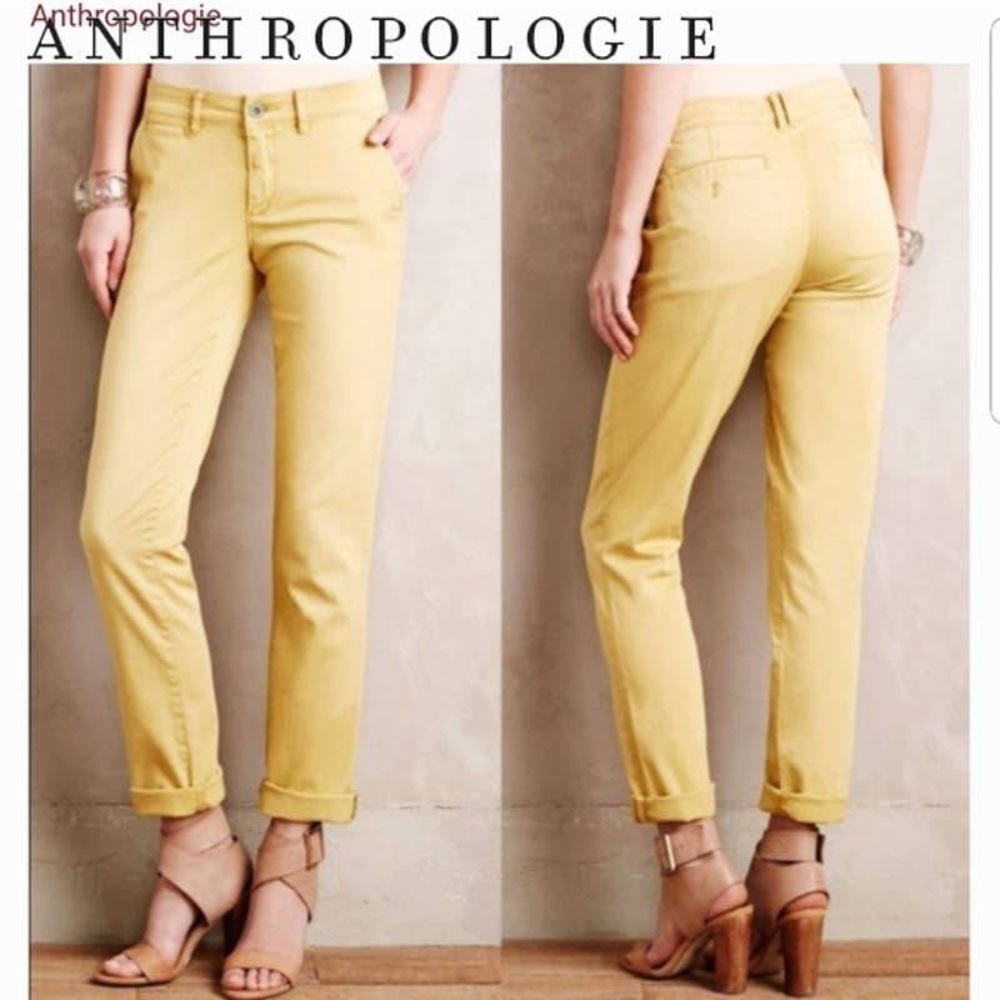 Anthropology Pilcro yellow Hyphen fit pants